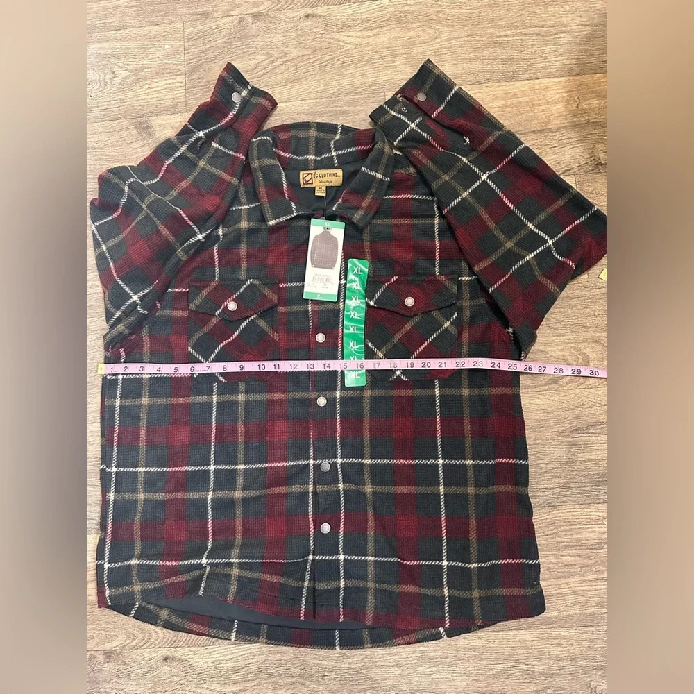NWT BC Clothing Men's Textured Flannel Button Cuffs Branded Buttons Heavyweight - Picture 6 of 14